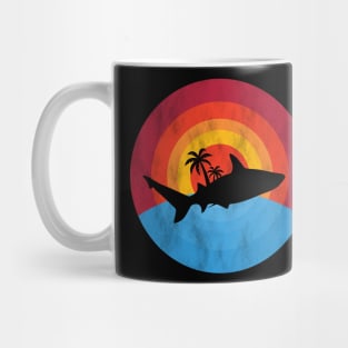 Vintage Style Shark Silhouette Retro Style Sunset Shark Mug